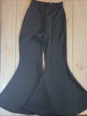 ASOS DESIGN Black High Waist Flare Pants Wide Leg Stretch US 4